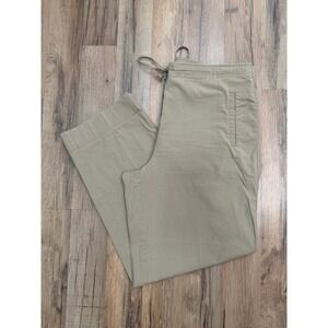 Talbots Women's Khaki Drawstring Casual Pants Size‎ 12 Cotton Blend
